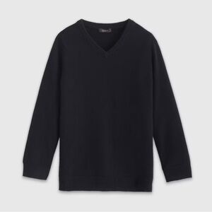 Quince 100% cashmere medium v neck black sweater